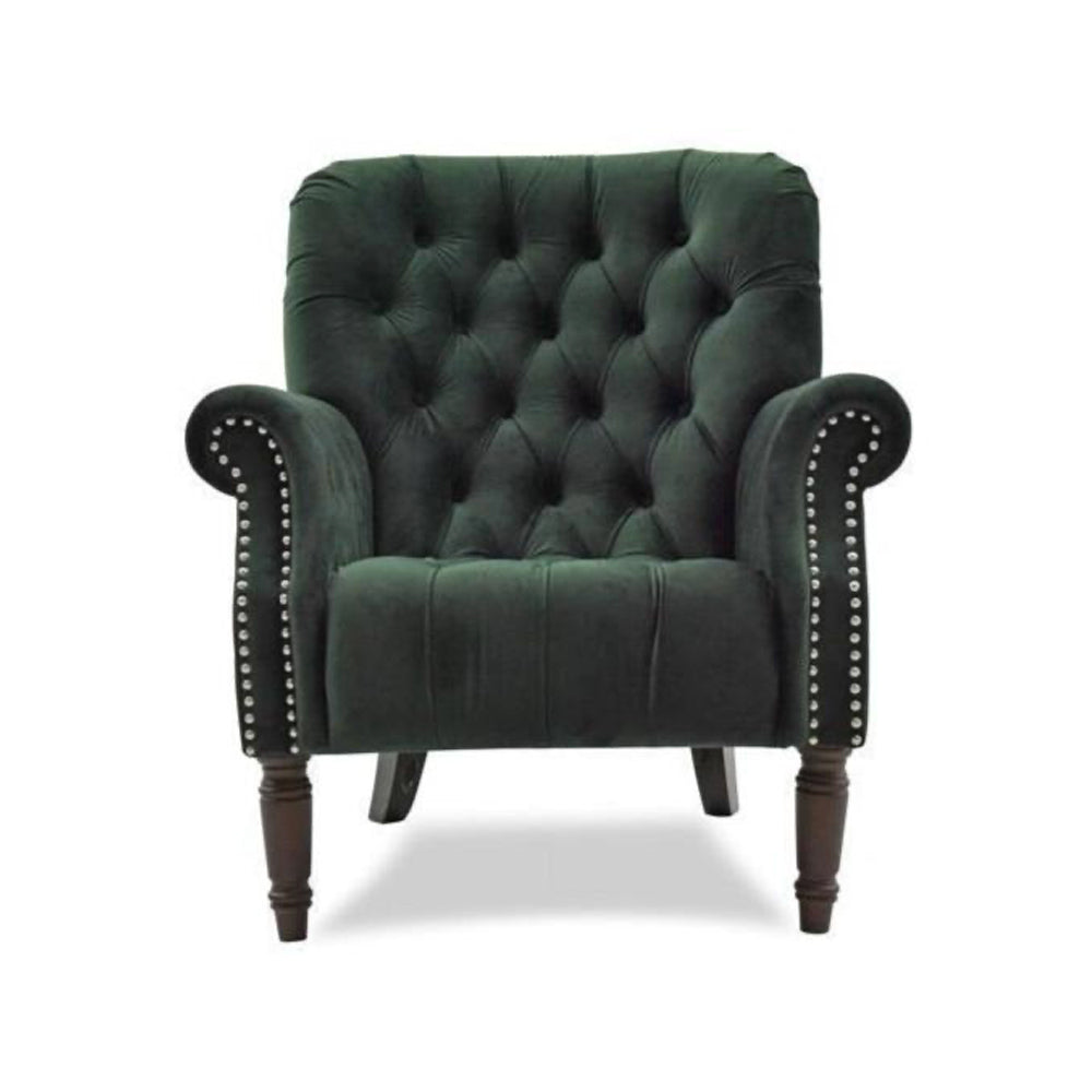 Green Buttoned Armchair