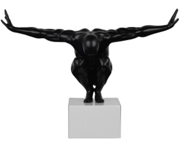 Black man with arms open sculpture
