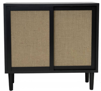 black cabinet with sliding door