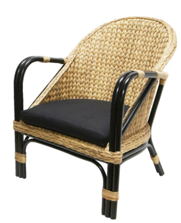 Black and Rattan chair