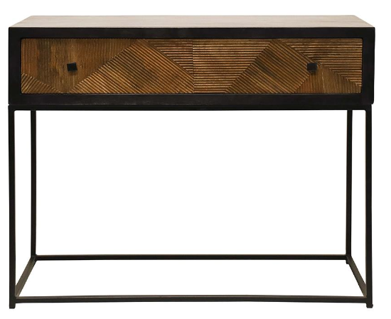 black and wood console