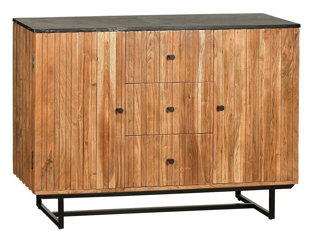 wooden sideboard with marble top